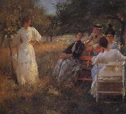 Edmund Charles Tarbell In the Orchard oil on canvas